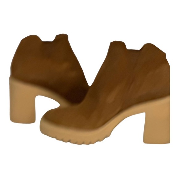 Dolce Vita Ankle Boots Chunky Heels Platform Booties Size 9 Brown - Picture 10 of 11